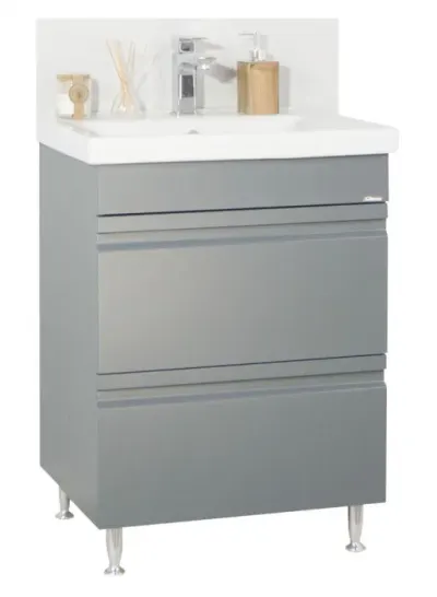 Set Baza front MDF si Lavoar seria 786, cu sertare, 60 cm, antracit