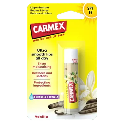 Balsam reparator pentru buze uscate si crapate cu aroma de vanilie SPF 15, Carmex | 4.25 g