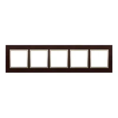 Rama cvintupla de lemn IP20/IP44(a se folosi cu DUN5 pentru IP44), wenge auriu