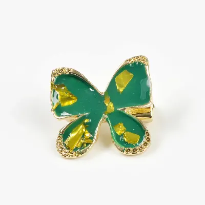 Brosa martisor fluture verde cu galben
