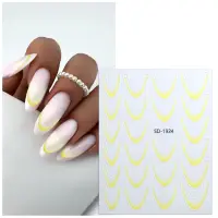Abtibilduri unghii french Marquise, STICKER65, Galben