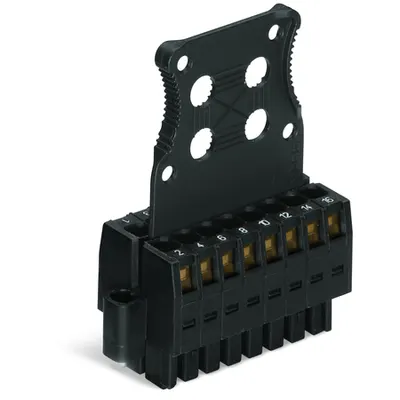 1-conductor female connector, 2-row; 100% protected against mismating; Screw flange; Strain relief plate; direct marking; 1.5 mm²; Pin spacing 3.5 mm; 36-pole; 1,50 mm²; black