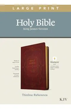 KJV Large Print Thinline Reference Bible, Filament Enabled Edition (Red Letter, Leatherlike, Burgundy) -