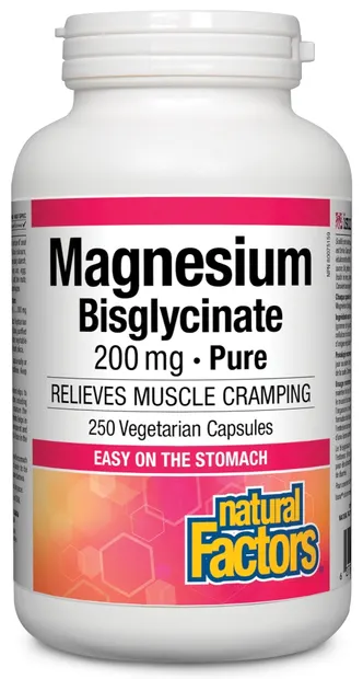 Magnesium Bisglycinate, 200 mg, 250 capsule, Natural Factors