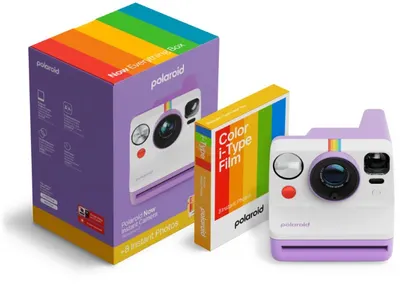 Aparat foto instant Polaroid - Now Gen 3, Purple + Film Color i-Type, 8 poze