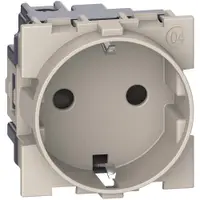 Priza standard german 2P+T 16A 2 module Bticino Living Now KM4141, nisip