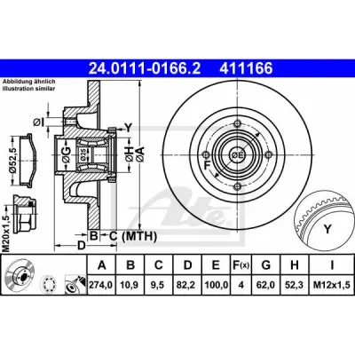 Disc frana ATE 24.0111-0166.2