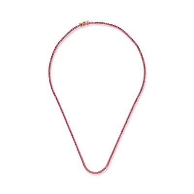 Colier tennis din aur roz cu rubine de 5.48ct
