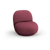 Fotoliu burgundy pivotant cu tapițerie din chenille Chuck – Micadoni