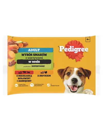 PEDIGREE Mix arome in sos 4x100g vita si miel, curcan