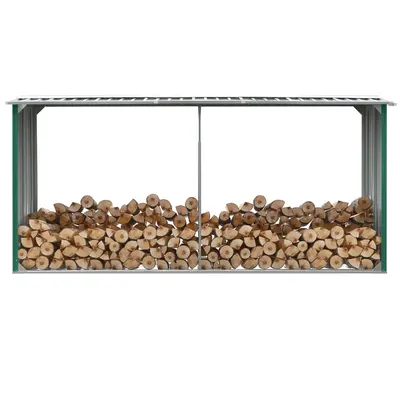 Gossi sopron depozitare lemne, verde, 330x92x153 cm, otel galvanizat
