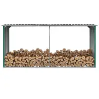 Gossi sopron depozitare lemne, verde, 330x92x153 cm, otel galvanizat