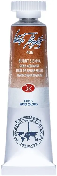 Vopsea de acuarelă Nevskaya Palitra Leningrad Nopți Albe - 406, Sienna arsă, 10 ml