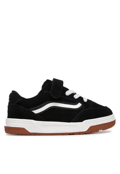 Pantofi sport copii - piele naturala - negru/alb - sistem inchidere Velcro