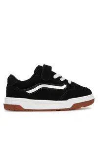 Pantofi sport copii - piele naturala - negru/alb - sistem inchidere Velcro