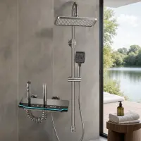 Coloana Dus Crom Sistem Dus Complet cu Baterie Mixta Termostatica