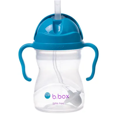 Cana cu pai pentru 6 luni+ Albastru, 240ml, Bbox