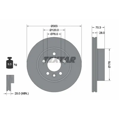 Disc frana TEXTAR 92288403