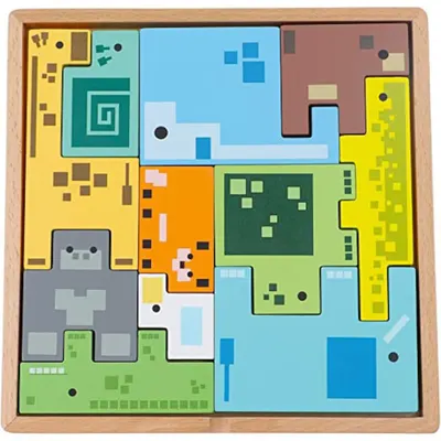 Puzzle din lemn Trefl - Pixel Gang