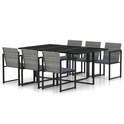 Gossi set mobilier de gradina cu perne, 7 piese, gri, poliratan