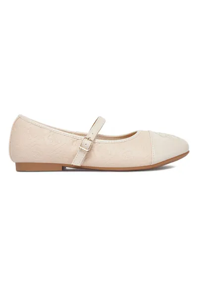 Balerini copii - confortabili - bej - textil