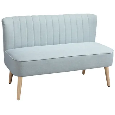 HOMCOM Canapea 2 locuri, căptușeală moale, husă ușor de întreținut, până la 220 kg, 117 x 56,5 x 77 cm, Verde deschis | Aosom Romania