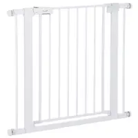 Poarta de siguranta pentru caini PawHut, 75-96cm, alb | Aosom Romania