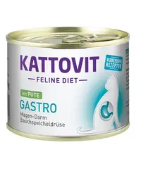 KATTOVIT Feline Diet Gastro Turkey pisici cu afectiuni digestive 185 g hrana umeda, curcan