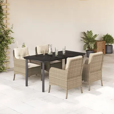 Gossi set mobilier de gradina cu perne, 5 piese, bej, poliratan
