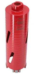 Carota diamantata Super PREMIUM ø63mm x 180mm x M16 pentru gaurire Beton armat, Zidarie, Granit - DXQZ.REDCORE.63