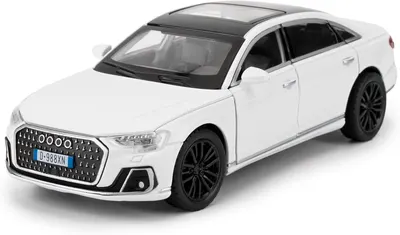 Automacheta Audi A8, din Metal , 15cm, Sunete si Lumina, Elemente Mobile, Functie Pull Back, Detalii Realiste