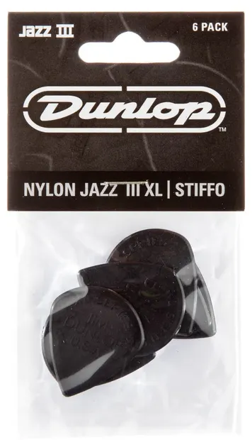 Pene pentru chitară Dunlop - Jazz III XL, Stiffo, 1.38 mm, 6 buc. , negre
