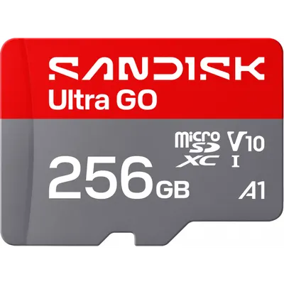 Card Memorie microSDXC SanDisk Ultra GO Android A1, 256Gb, Clasa 10 / UHS-1 U1 SDSQUGN-256G-GN6MN