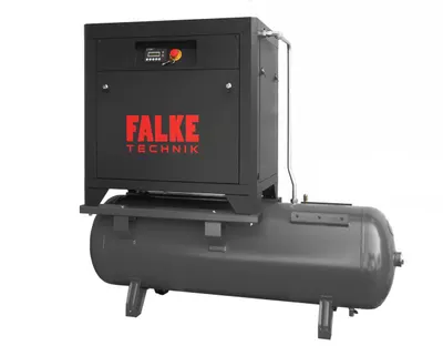 Compresor de aer profesional cu surub - 7.5kW, 1150 L/min, 8-10-13bari - Rezervor 300litri - Falke-FKTG-P-7.5-300L