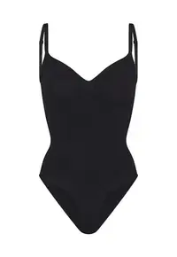 Lenjerie modelatoare - body modelator - decolteu in forma de inima - negru - amestec nylon/elastan