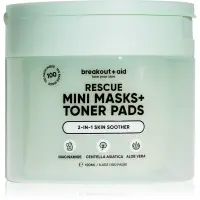 breakout + aid Mini Masks+Toner Pads Rescue dischete de tonifiere pentru netezirea pielii 100 buc