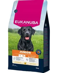 EUKANUBA Junior Large Breeds Chicken 15 kg hrană câini tineri rase mari, bogată în pui proaspăt