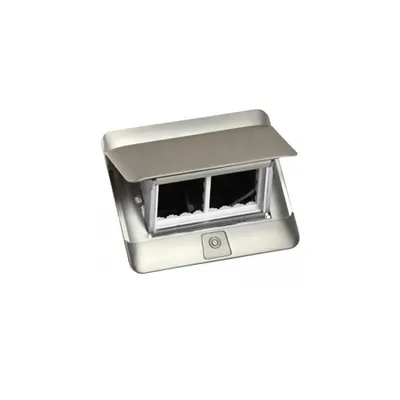 Doza pardoseala tip POP-UP - 4 module - matt steel finish
