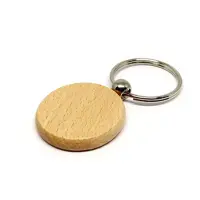 Breloc rotund din lemn (blank) 4cm - Default Title