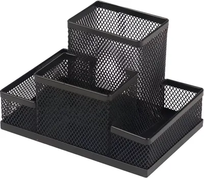 Organizator de birou OKOFFICE - Cu 4 compartimente, negru