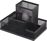 Organizator de birou OKOFFICE - Cu 4 compartimente, negru