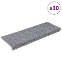 vidaXL Covorașe pentru scări, 30 buc., 65x21x4 cm, gri deschis, cu margini dreptunghiulare