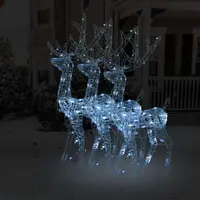 vidaXL Decorațiuni reni de Crăciun, 3 buc., alb rece, 128 cm, acril