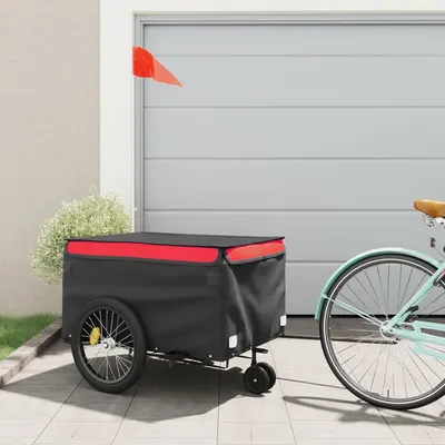 Gossi remorca pentru biciclete, negru si rosu, 45 kg, fier