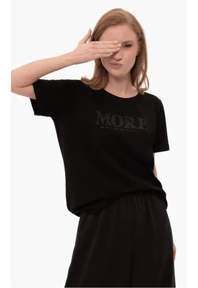 Tricou T-More negru pentru femei - Negru