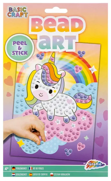 Carte de colorat cu mărgele Grafix - Unicorn, A5