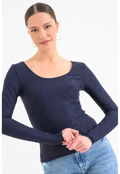 Bluza slim fit reversibila - Albastru ultramarin