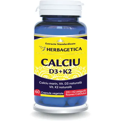 Calciu + D3 + K2 Mena Q7 Naturala 60cps