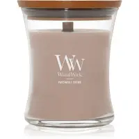 Woodwick Opulent Wood Patchouli Creme lumânare parfumată cu fitil din lemn 275 g