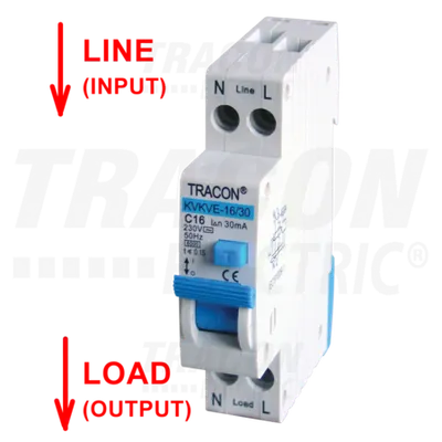 Disjunctor prot.diferentiala,electronic, 2P,1 mod., curba C KVKVE-6/100 C6, 100mA, 6kA, AC, E3